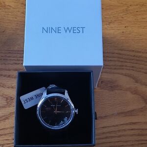 Nine West Silver and Black Men's Watch